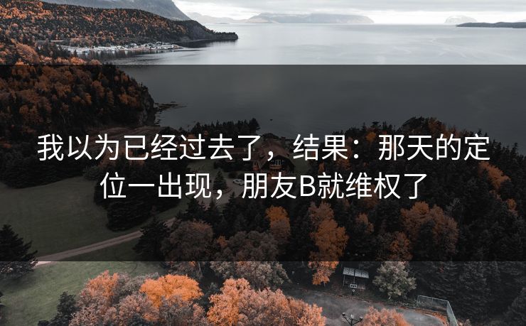 我以为已经过去了，结果：那天的定位一出现，朋友B就维权了